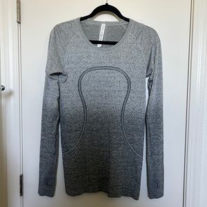 NWOT lululemon Swiftly Crew Long Sleeve Gray Ombré